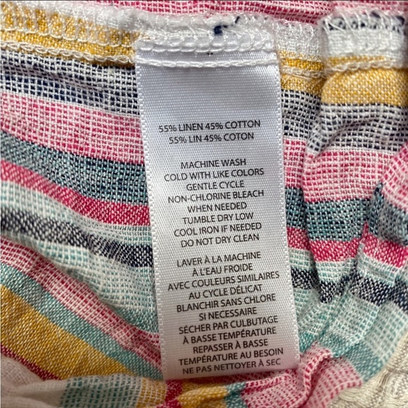 BeachLunchLounge Gayle Pastel Stripe Linen Cotton Off Shoulder Top 1X - Picture 11 of 11